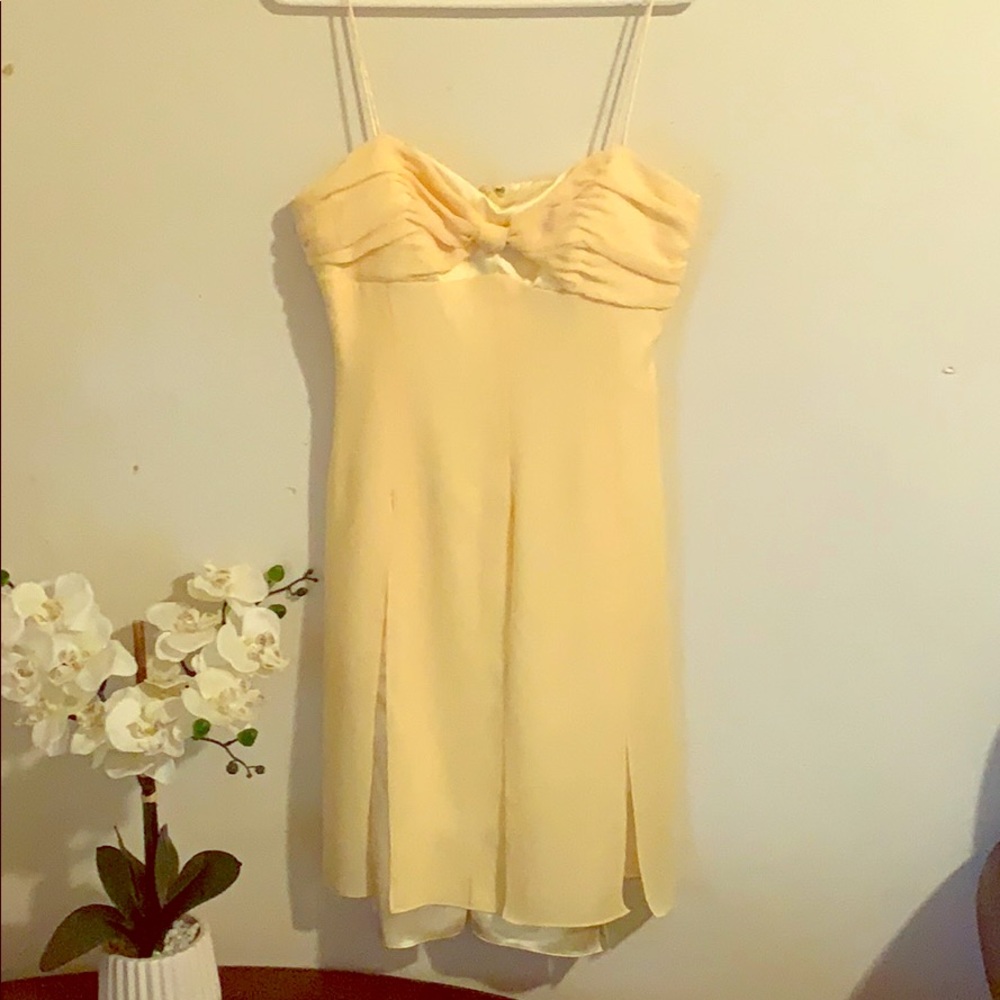 Women dress cocktail yellow